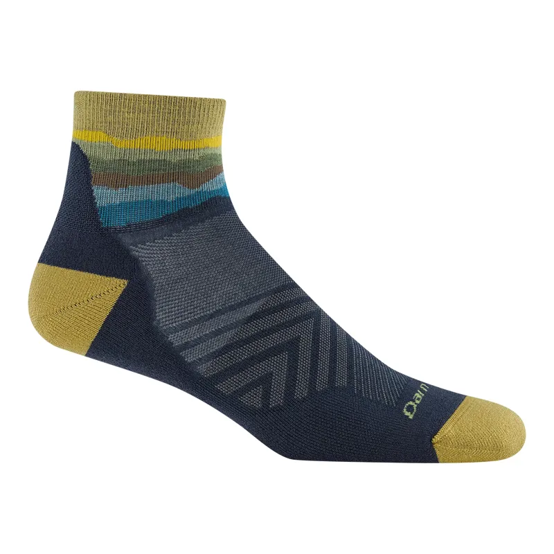 Darn Tough Run Quarter Ultra-Light Cushion Socks Mens Skyracer Blue
