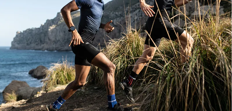 CompresSport Ultra Trail Running Socks in Black/Red-3