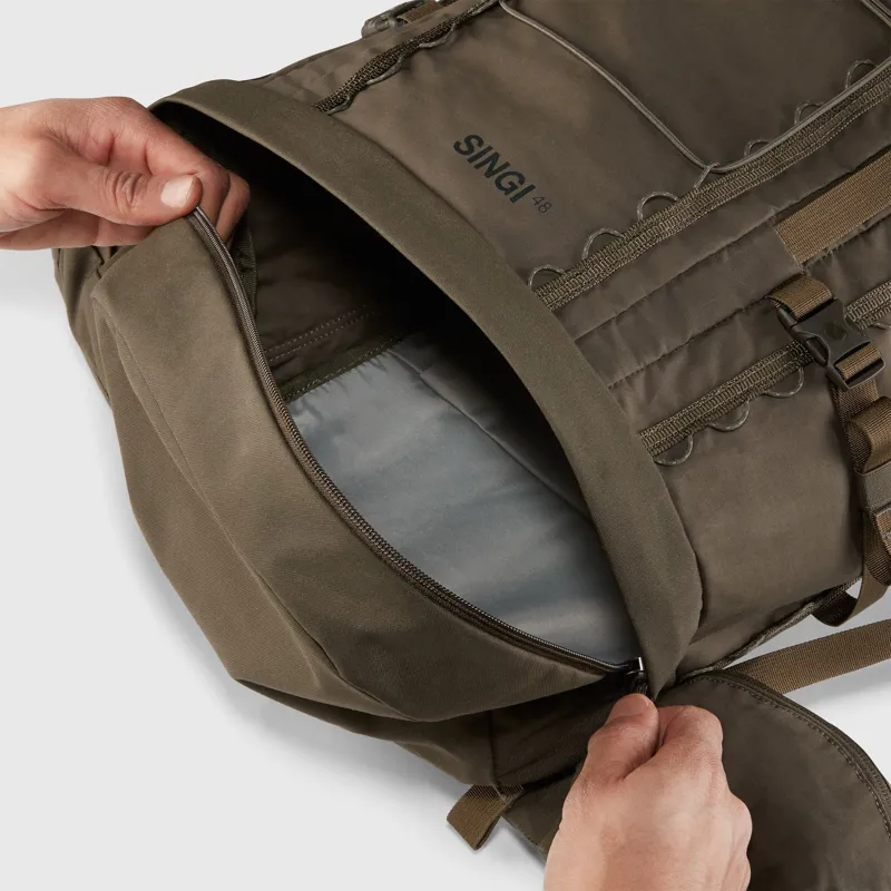 Fjallraven Singi 48 Backpack in Dark Olive-5
