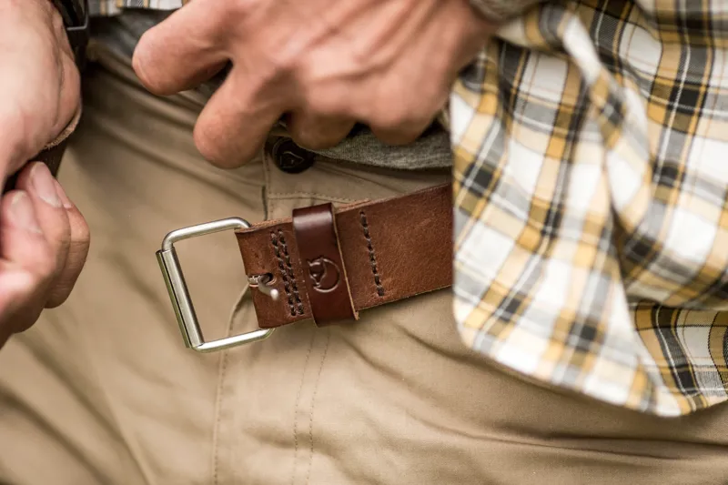Fjallraven Singi Unisex Leather Belt 2.5cm in Leather Cognac-3