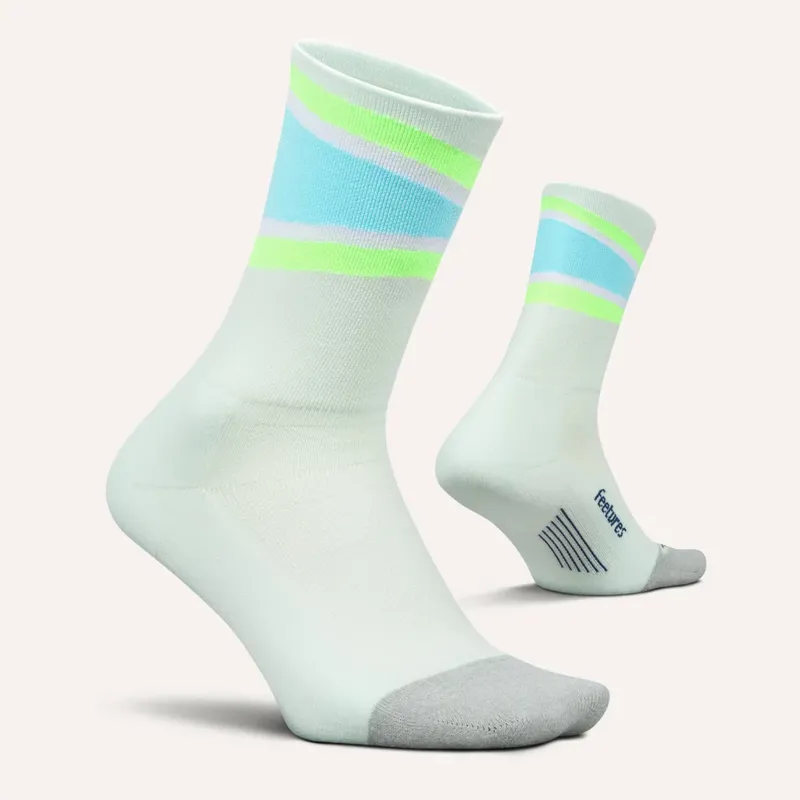 Feetures Elite Light Cushion Mini Crew Unisex Socks in Mint Bounce-1
