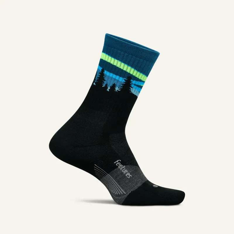 Feetures Trail Max Cushion Mini Crew Unisex in Blue Aurora