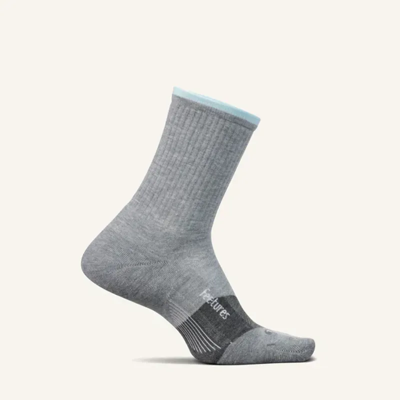 Feetures Trail Max Cushion Mini Crew Unisex in Grey