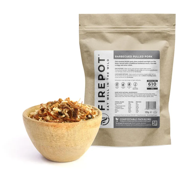Firepot Food Barbecued Pulled Pork Dehydrated Meal 125g in Yellow-1