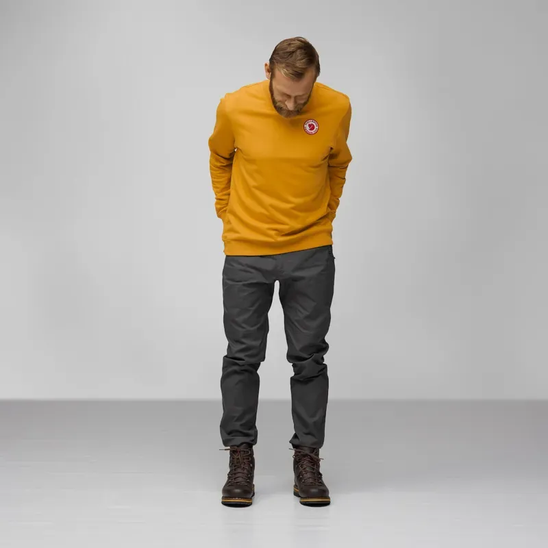 Fjallraven 1960 Logo Badge Sweater Mens in Dark Oak-5