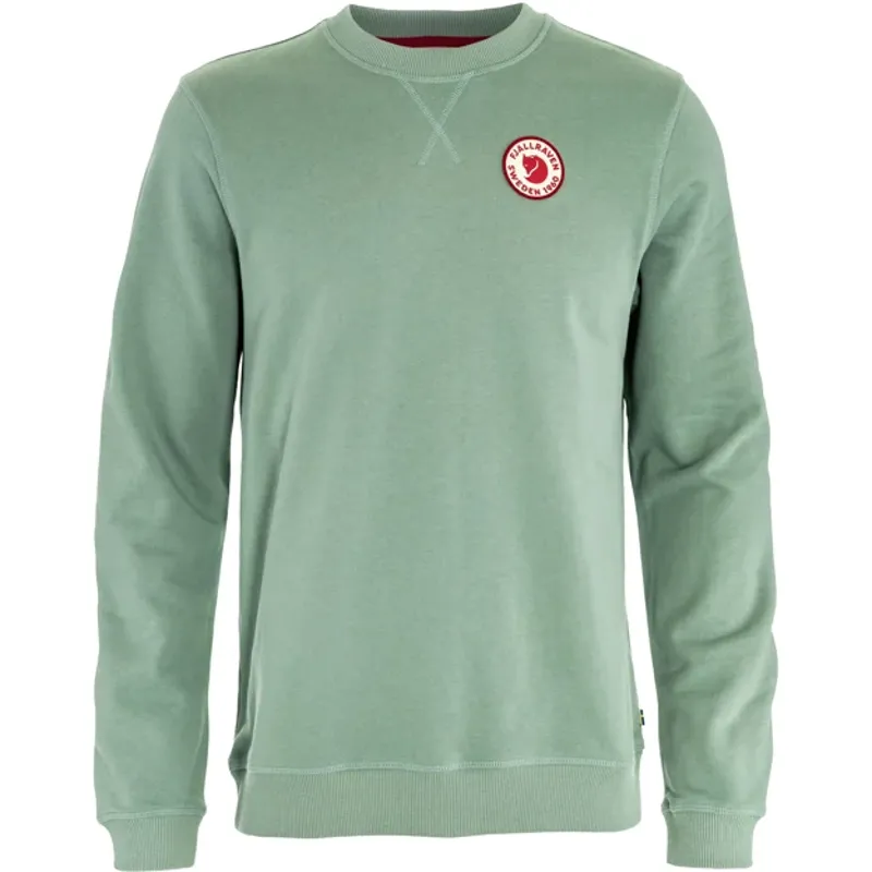 Fjallraven 1960 Logo Badge Sweater Mens in Misty Green