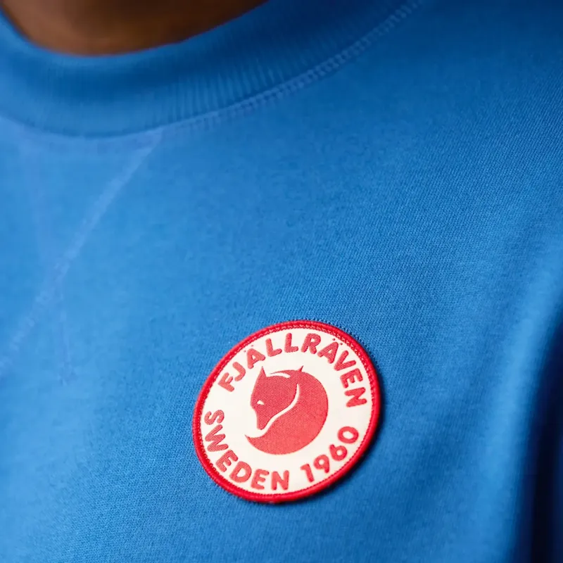 Fjallraven 1960 Logo Badge Sweater Mens in Misty Green-2
