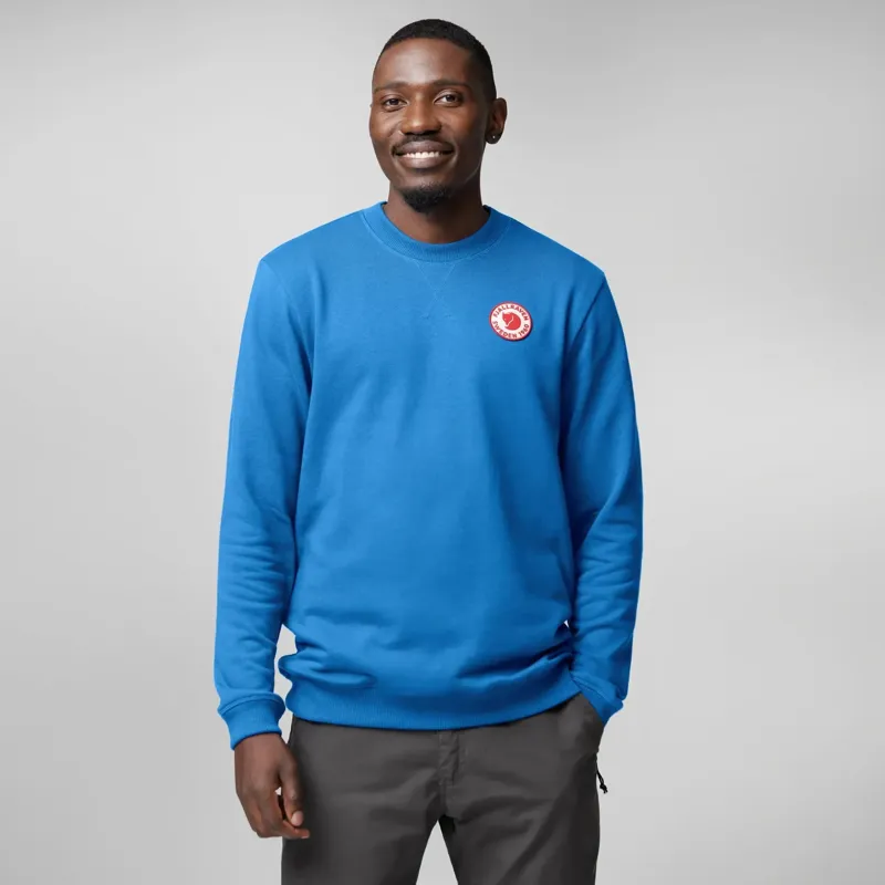 Fjallraven 1960 Logo Badge Sweater Mens in Misty Green-3