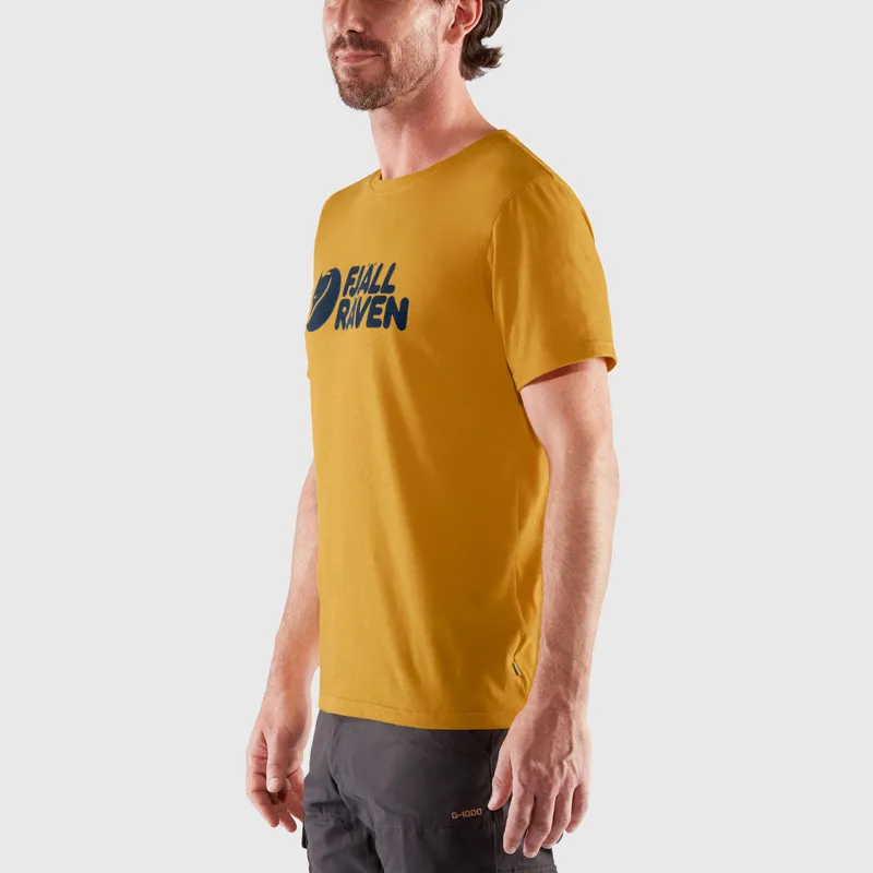 Fjallraven Logo T-Shirt Mens in Ochre-4
