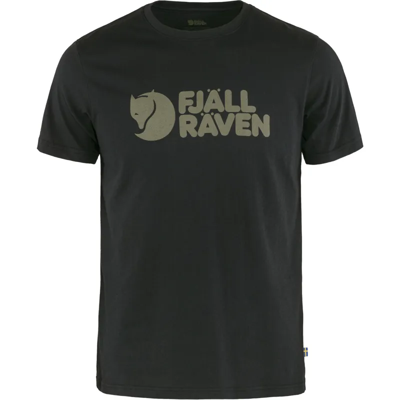 Fjallraven Logo T-Shirt Mens in Black