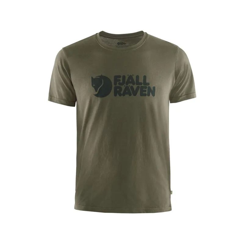 Fjallraven Logo Mens T-Shirt in Dark Olive