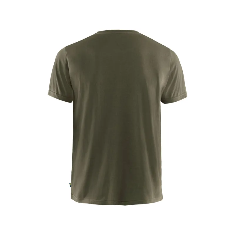 Fjallraven Logo Mens T-Shirt in Dark Olive-1