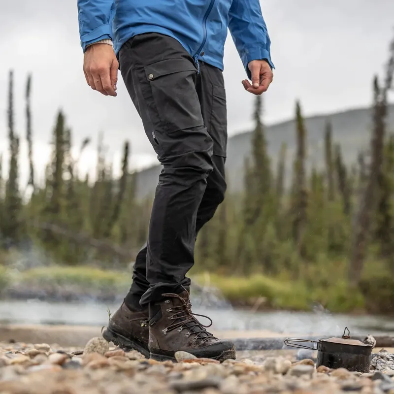 Fjallraven Abisko Hybrid Trail Trousers Mens in Black-2