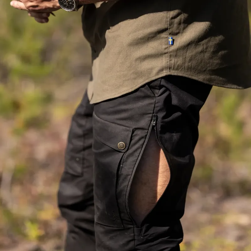 Fjallraven Abisko Hybrid Trail Trousers Mens in Black-3