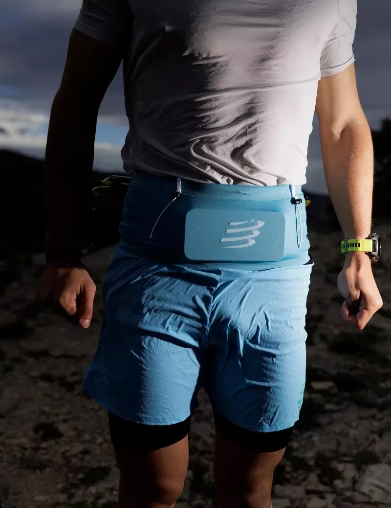 Compressport Free Belt Pro 2.0 in Norse Blue/Neon Green-4