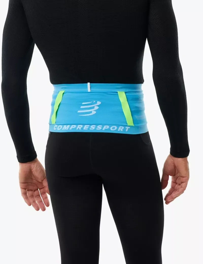 Compressport Free Belt Pro 2.0 in Norse Blue/Neon Green-1