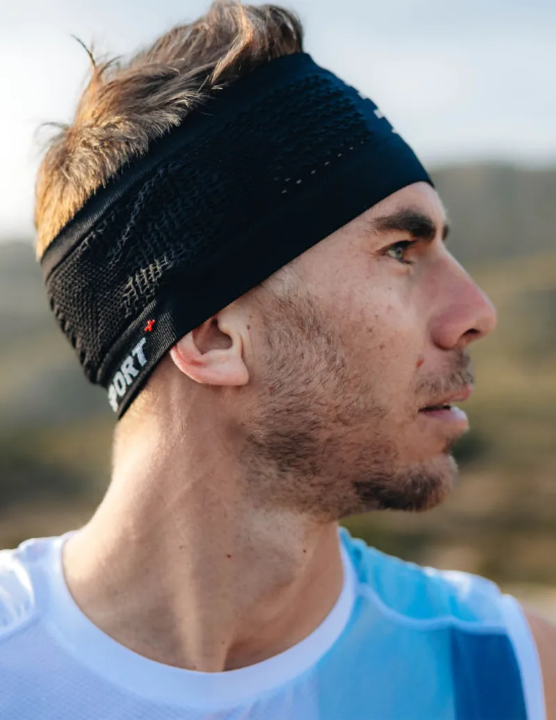 CompresSport Headband On/Off in Black/White-2