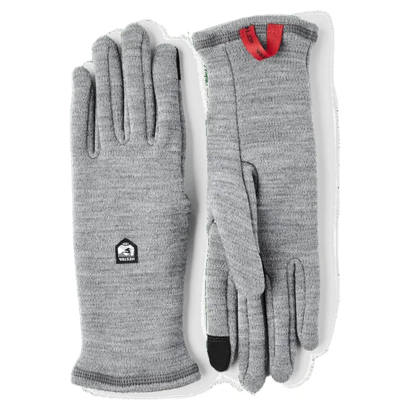 Hestra Gravita Merino Liner 5 Finger Gloves in Grey
