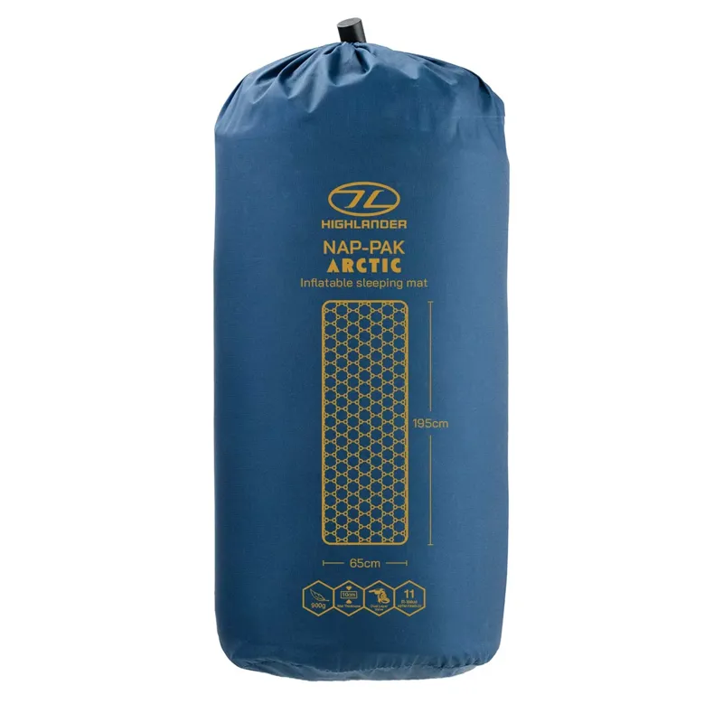 Highlander Nap-Pak Arctic R11 Inflatable Sleeping Mat in Deep Blue-3