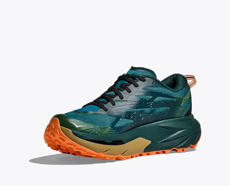 Hoka Mafate 5 Trail Running Shoes Mens in Tidal Wave/Mustard Seed-4