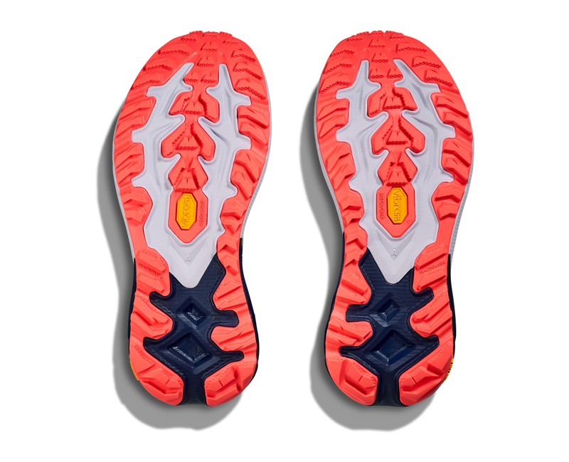 Hoka Mafate 5 Trail Running Shoe Womens in Midnight Blue/Starlight Glo-1