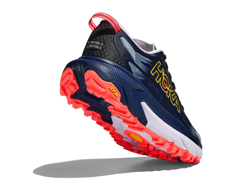 Hoka Mafate 5 Trail Running Shoe Womens in Midnight Blue/Starlight Glo-2