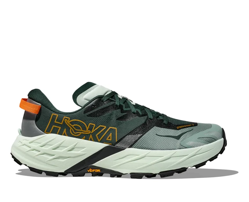 Hoka Speedgoat 7 Trail Running Shoes Mens in Bay Leaf/Sea Glass