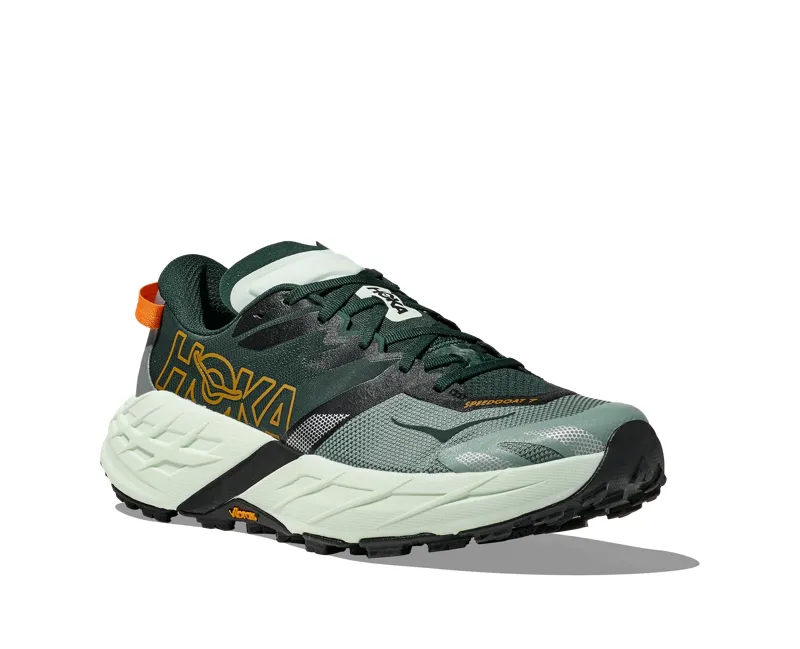 Hoka Speedgoat 7 Trail Running Shoes Mens in Bay Leaf/Sea Glass-4