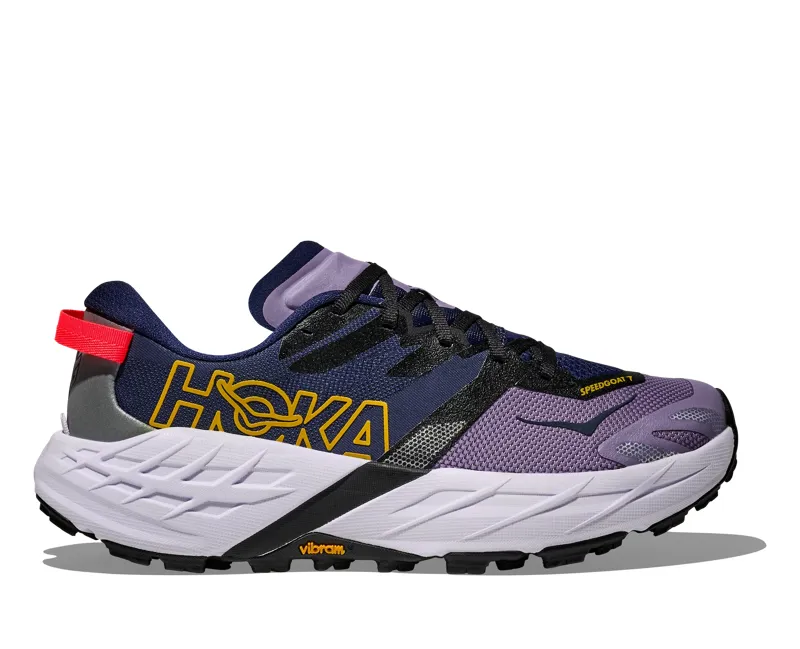 Hoka Speedgoat 7 Trail Shoes Womens in Berry Jam/Starlight Glow