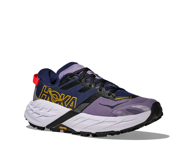 Hoka Speedgoat 7 Trail Shoes Womens in Berry Jam/Starlight Glow-4