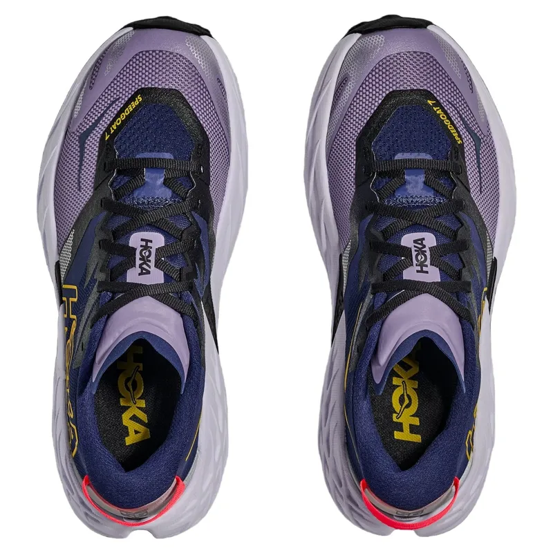 Hoka Speedgoat 7 Trail Shoes Womens in Berry Jam/Starlight Glow-7