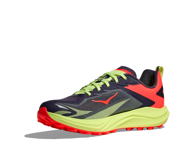 Hoka Zinal 3 Trail Running Shoes Mens in Squid Ink/Neon Yuzu-4