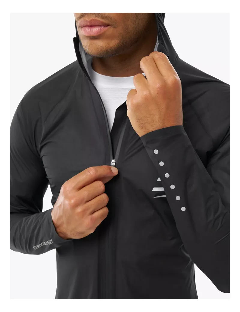 Compressport Hurricane Waterproof Jacket Mens in Black-4
