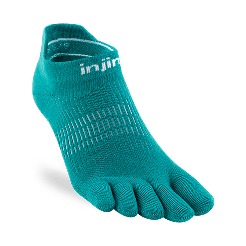 Injinji Run Lightweight No Show Running Toe Socks Womens in Atlantis-1