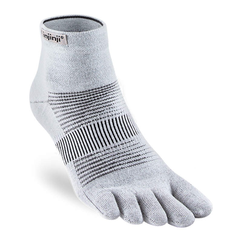 Injinji Run Lightweight No Show Running Toe Socks Womens in Gray-1