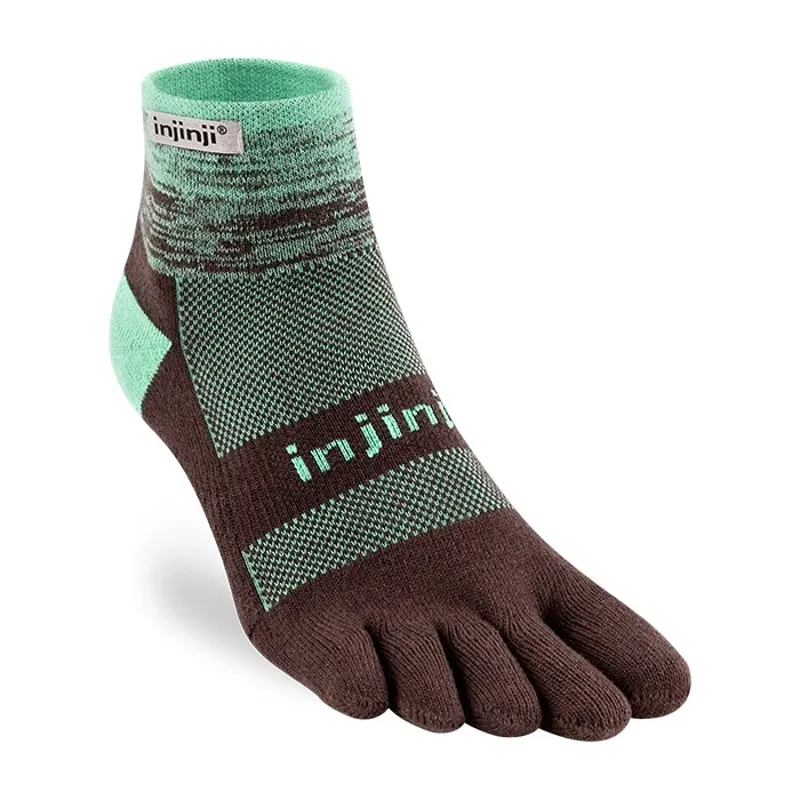 Injinji Trail Midweight Mini Crew Running Toe Socks Unisex in Mint