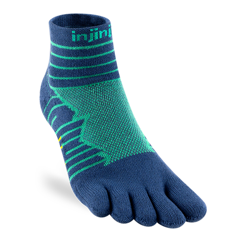 Injinji Ultra Run Mini Crew Unisex Socks in Poseidon