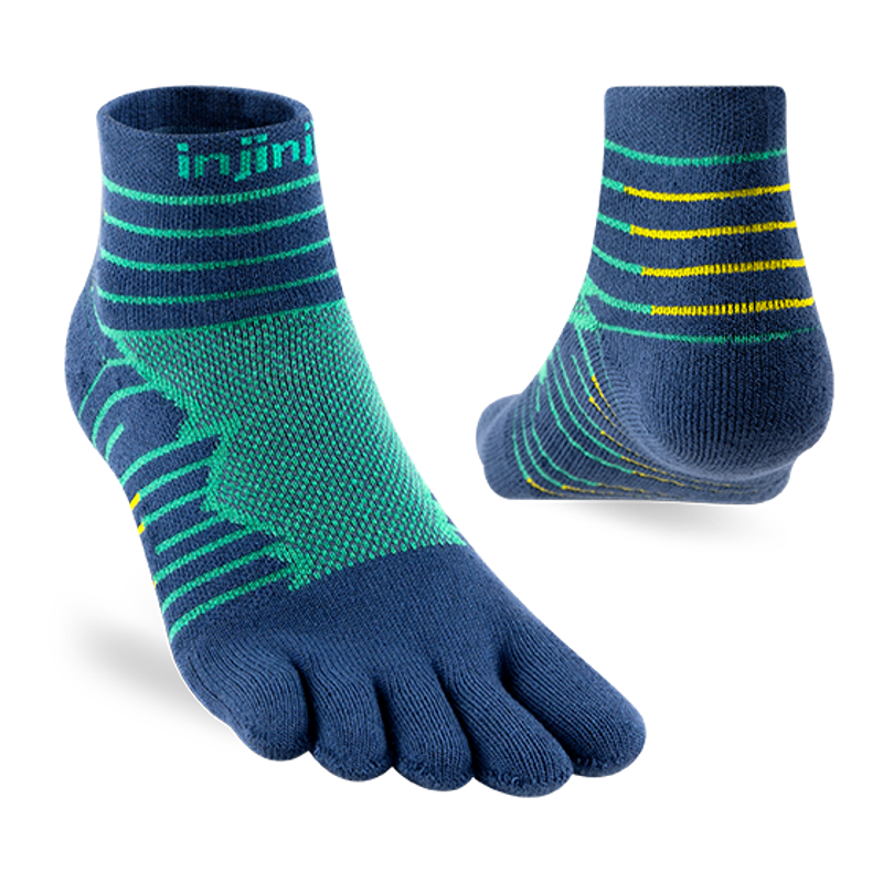 Injinji Ultra Run Mini Crew Unisex Socks in Poseidon-1