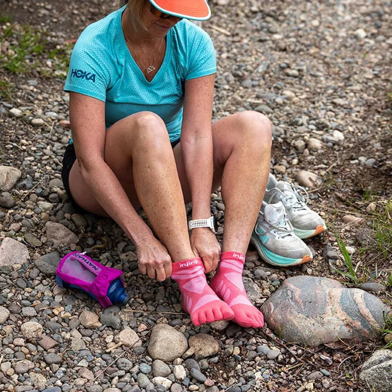 Injinji Ultra Run Mini Crew Women's in Coral-5
