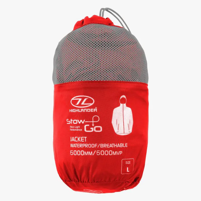Highlander Stow and Go Packaway Jacket Unisex in Red-2