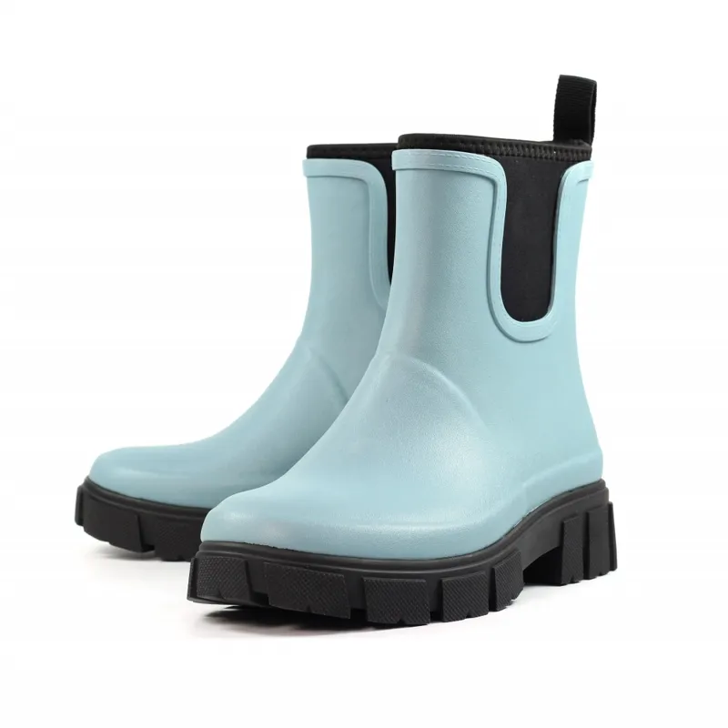 Lzy Dogz Lake Ankle Wellington Womens in Pale Blue-4