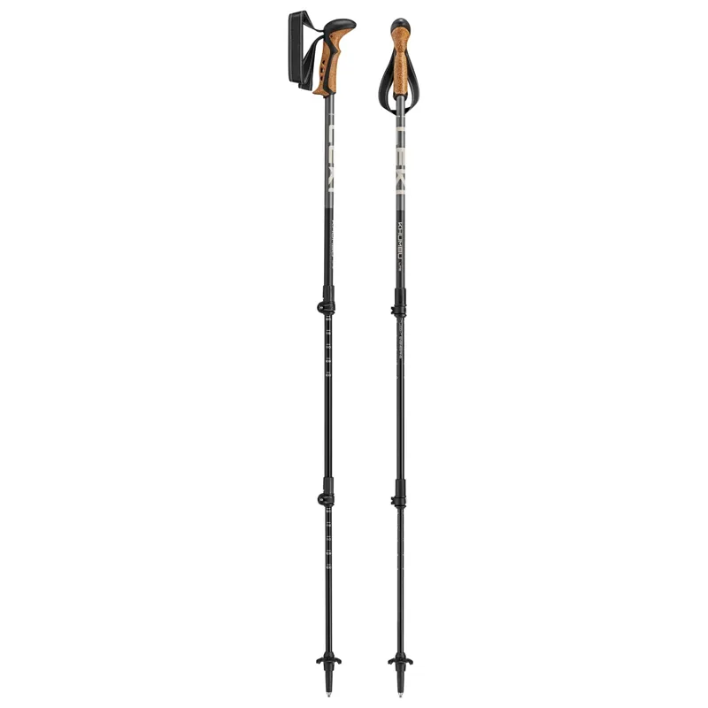 Leki Khumbu Lite Trekking Poles in Black/Pale Clay Light/Anthracite