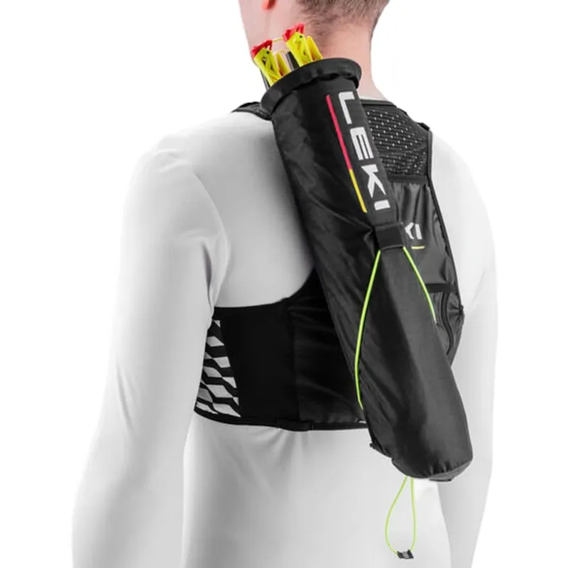 Leki Trail Running Quiver Vest in Black/White/Bright Red