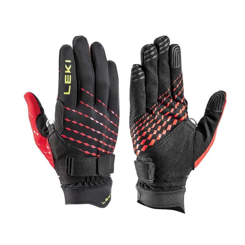 Leki Ultra Trail Breeze Shark in Black/Red/Neon Yellow