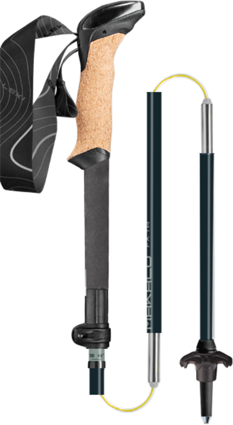 Leki Makalu Cork FX TA Trekking Pole Pair in Stone Blue Dark/Sea Green