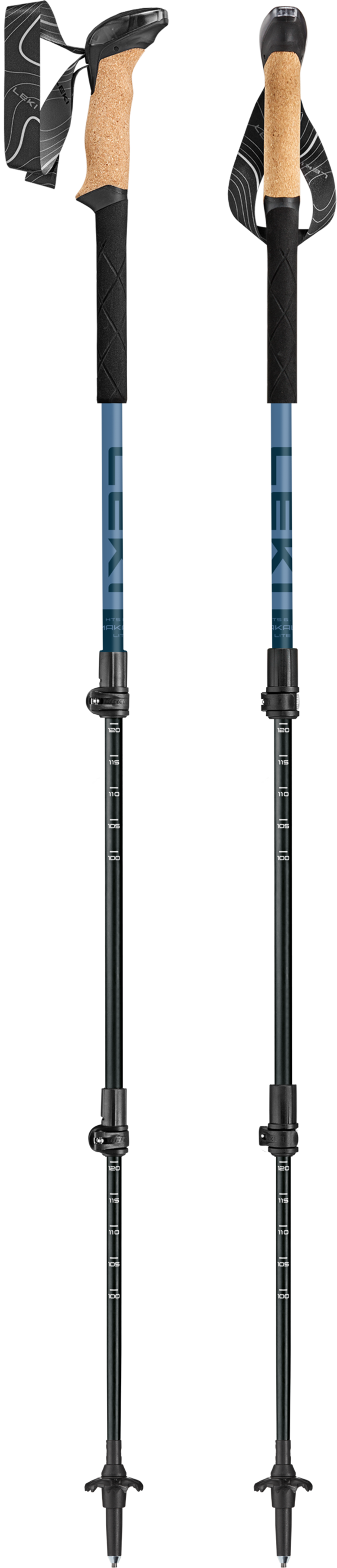 Leki Makalu Cork Lite Trekking Pole in Stone Blue Light/Dark