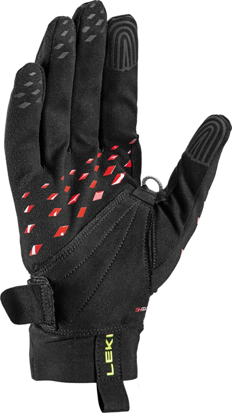 Leki Ultra Trail Storm Shark Gloves in Black/Red/Neon Yellow