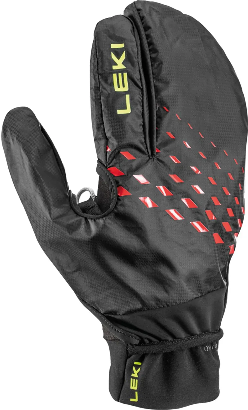 Leki Ultra Trail Storm Shark Gloves in Black/Red/Neon Yellow-3