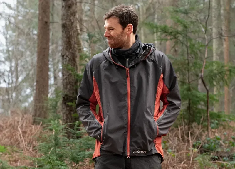 Paramo Caminata Jacket Mens in Dark Grey/Outback Red-3