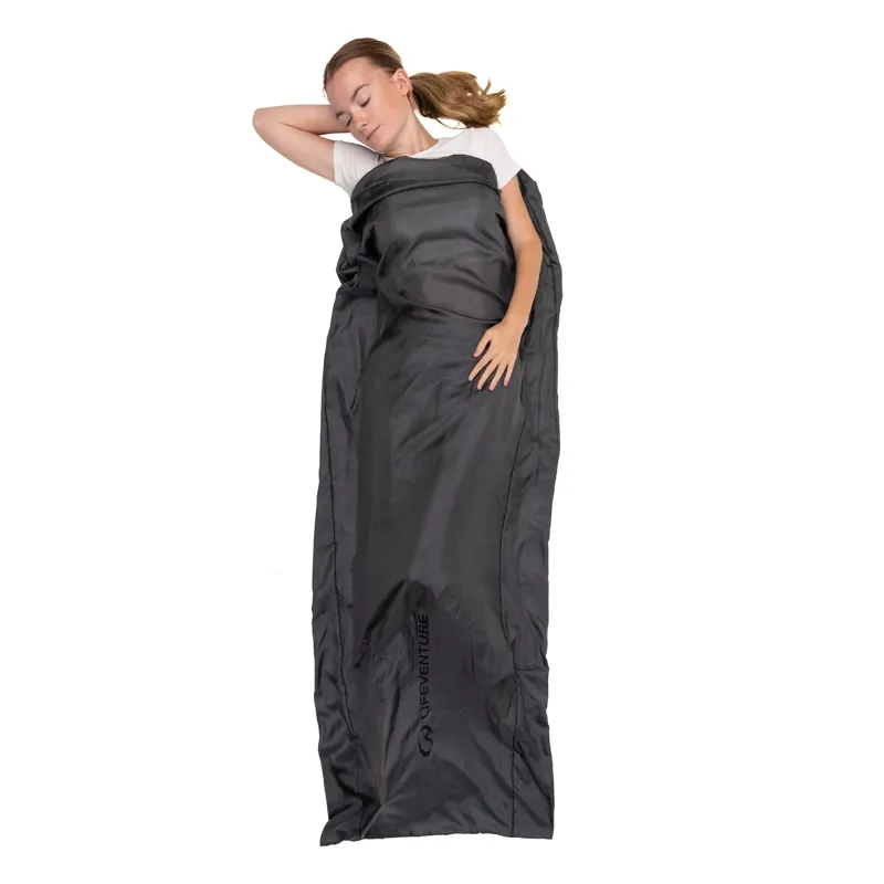 Lifeventure Silk Sleeping Bag Liner Mummy in Black